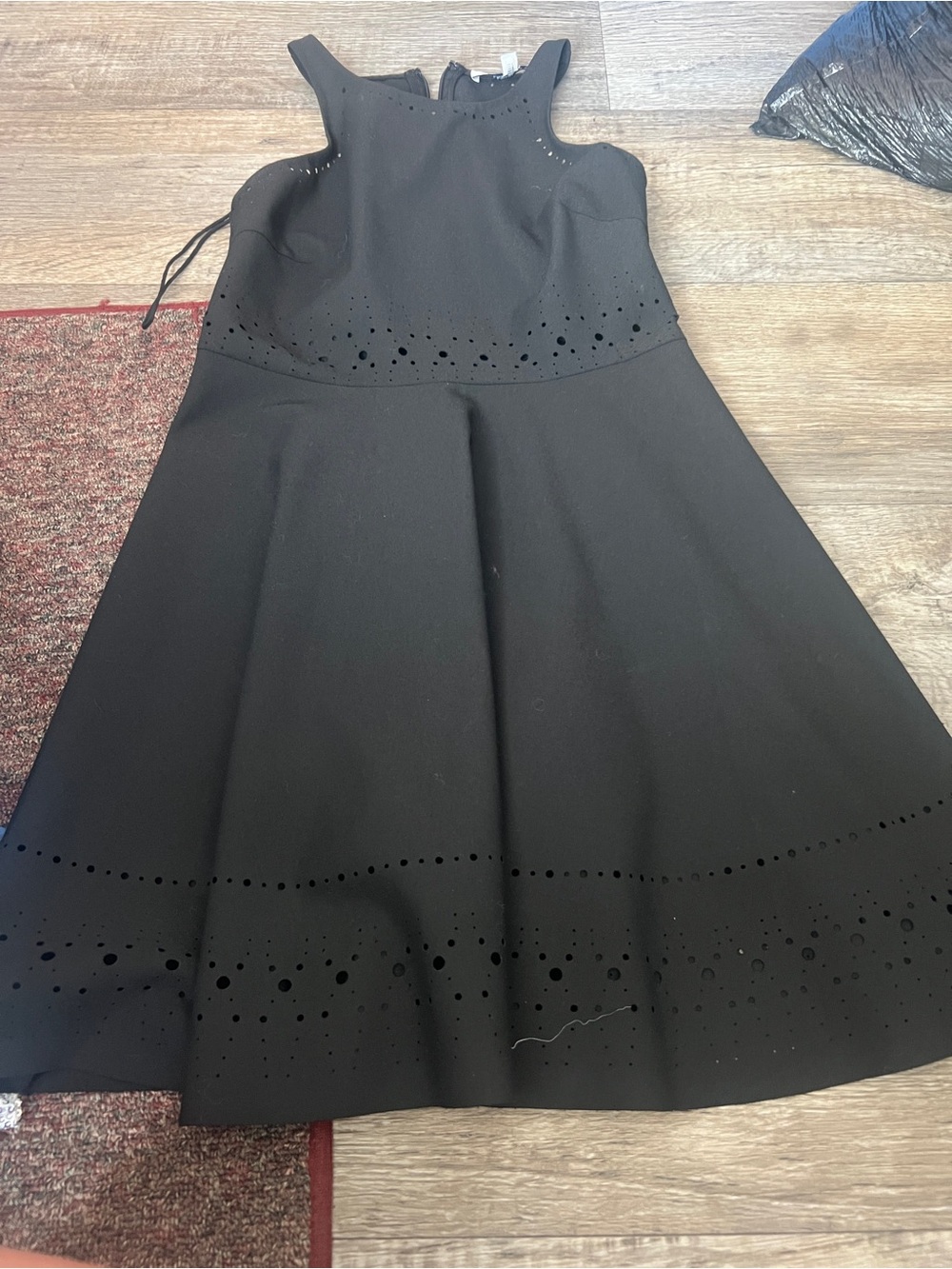 Elizabeth & James Classic Black Laser-Cut A-Line Dress